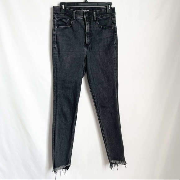 Express Black Washed High Waist Skinny Jeans 4R
